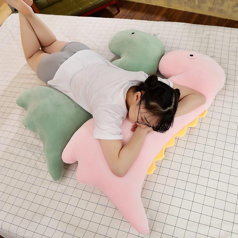 Hot Super Gentle Dinosaur Plush Pillow Toy Stuffed Cartoon Animal Crocodile Doll Nap Cushion Tall Superior Quality Infant Girls Birth Date Present