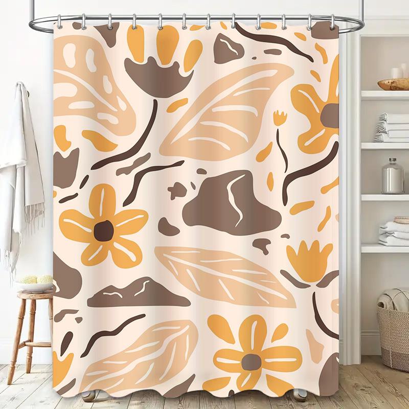 Stilvolle Duschvorhänge mit Blumenmuster für die Heimdekoration Wasserdichter Duschvorhang Modernes Elegantes Design mit Hakenringen Einfache Montage