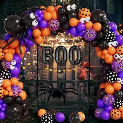 Halloween Decoration Latex Balloon Arch Wreath Ghost Festival Birthday Party Set Venue Shooting Decoration