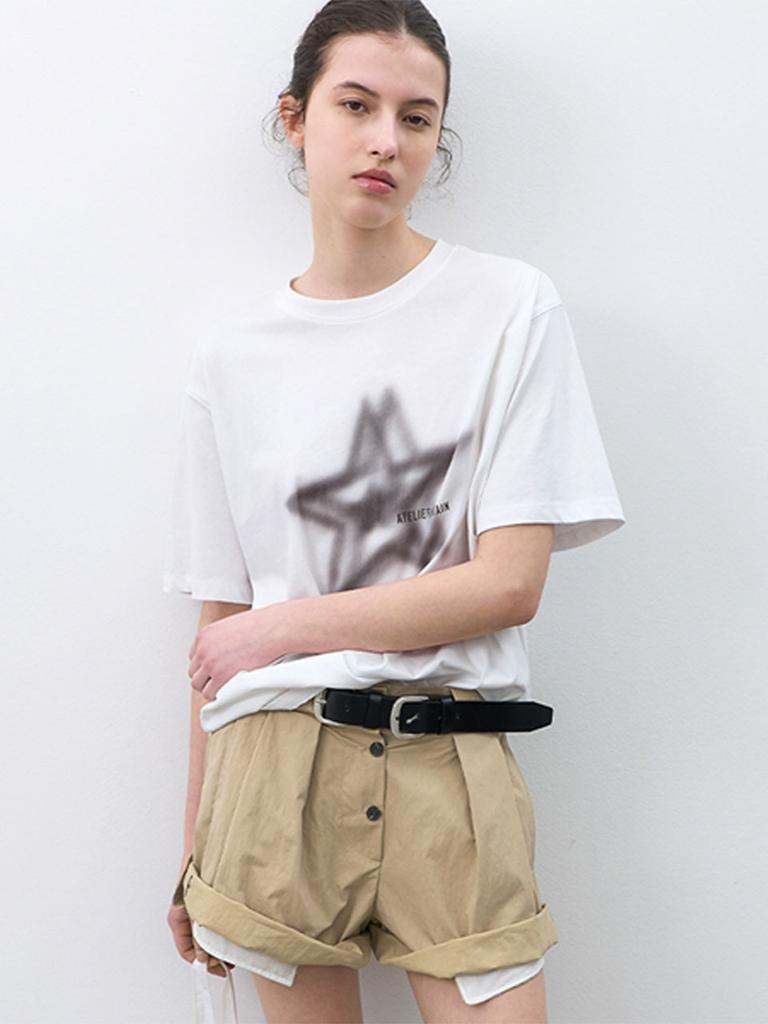 ATELIER NAIN Blur Star Graphic Over Box T (T-7202)