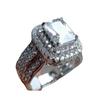 2026 New Fashion Round Full Diamond Square White Zirconium Set Ring Jewelry Engagement Wedding Light Luxury Atmospheric Ring