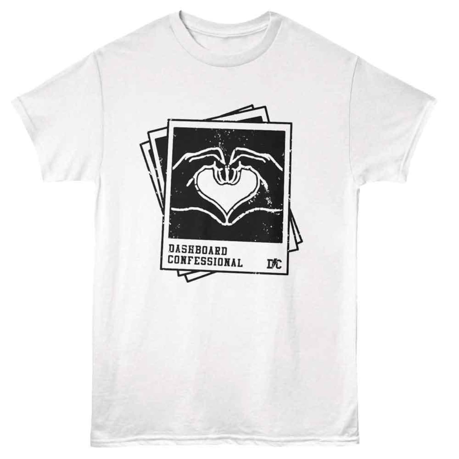 Dashboard Confessional Pictures Hand Heart White T-Shirt M