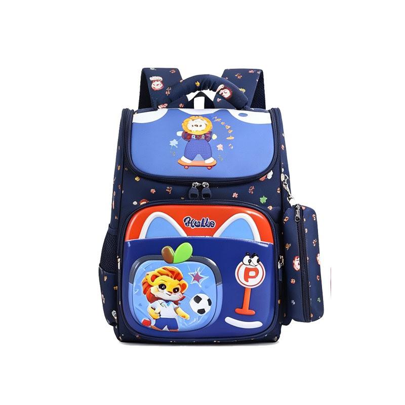 Kids School Backpack 15 Inch 3D Hard Shell Cartoon Design Elementary Students Lightweight Oxford Fabric With Breathable Padded