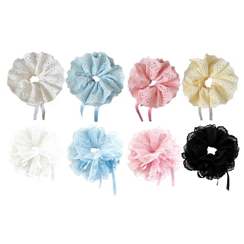 Lace Drawstring Hair Ring Women Big Size High-end Feel Versatile Sweet Hair Accessories