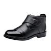 Cotton Leather Boots Winter High-top Velvet Thickened Warm Men's Shoes Leather Surface Windproof Warm Cotton Shoes Glossy Business Casual Shoes