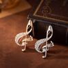 Elegant Rhinestone Gold Music Note Brooch - Women's Fashion Lapel Pin Accessory