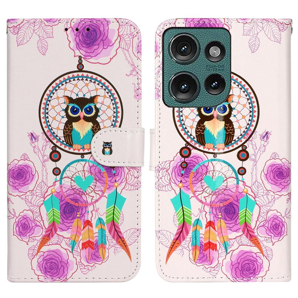 For Motorola Edge 50 5G Case Pattern Leather Wallet Phone Cover with Card Holder