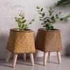 Rattan Weaving Flowers Plant Basket Grass Planter Indoor Outdoor Garden Pots Container for Bonsais Decorations