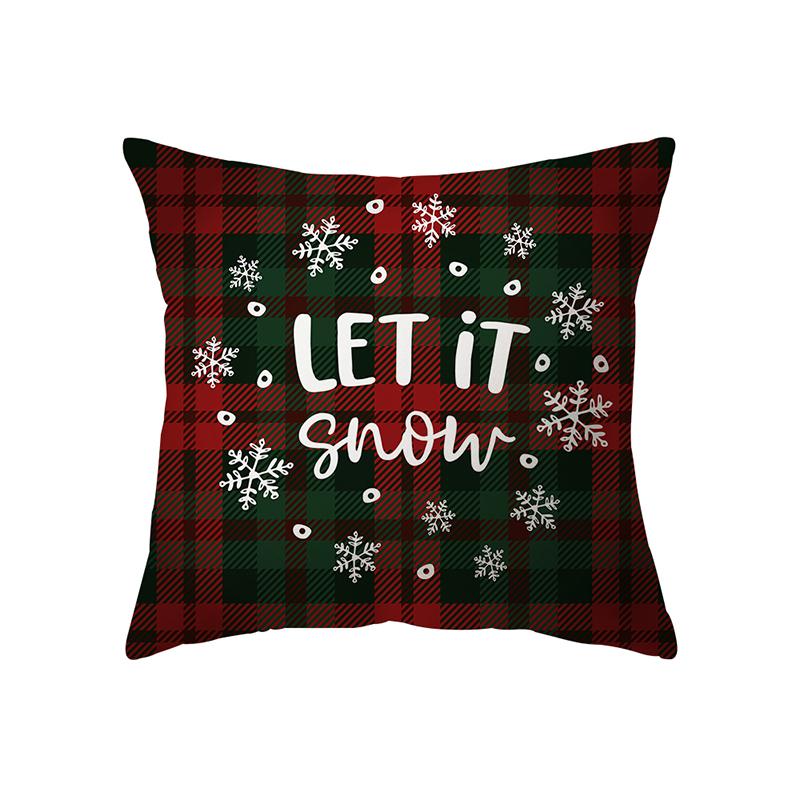Christmas Theme Snowflake Print Pattern Cushion Cover Home Living Room Sofa Decoration Pillow Pillow Cover