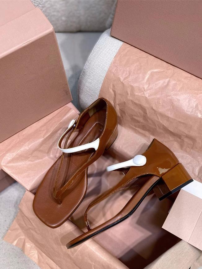 

Женские шлепанцы на толстом каблуке, сандалии с квадратным носком и вырезами, туфли Мэри Джейн на высоком каблуке 39 коричневый