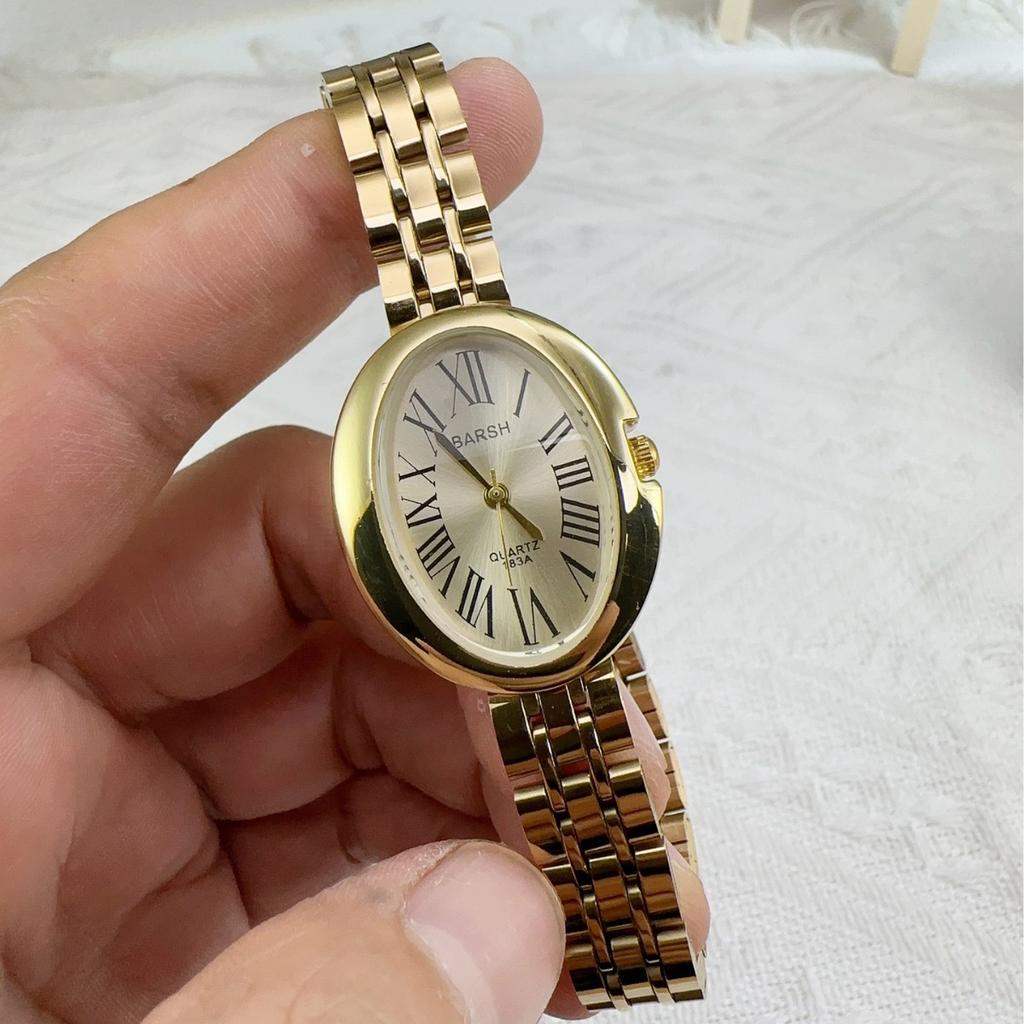 Vintage Women Roman Scale Classic Oval Dial Watch Simple Steel Luxury Brand Quartz Wristwatch Relogio Feminino Dropshipping