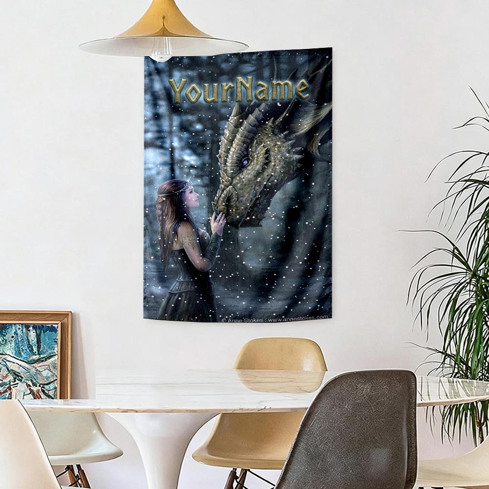 Gothic Illustrations Custom Your Name Wall Decor Tapestry Art For Pet Memorial Birthdaywedding Party Backdrop Family Gift