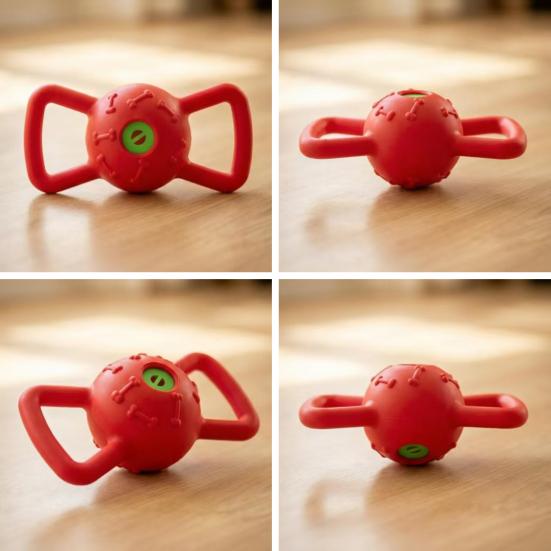 Interactive Dog Toy Squeaky Dog Chew Toy with Dual Handles Textured Tooth Cleaning Toy for Puppy Teething Tug-of-War