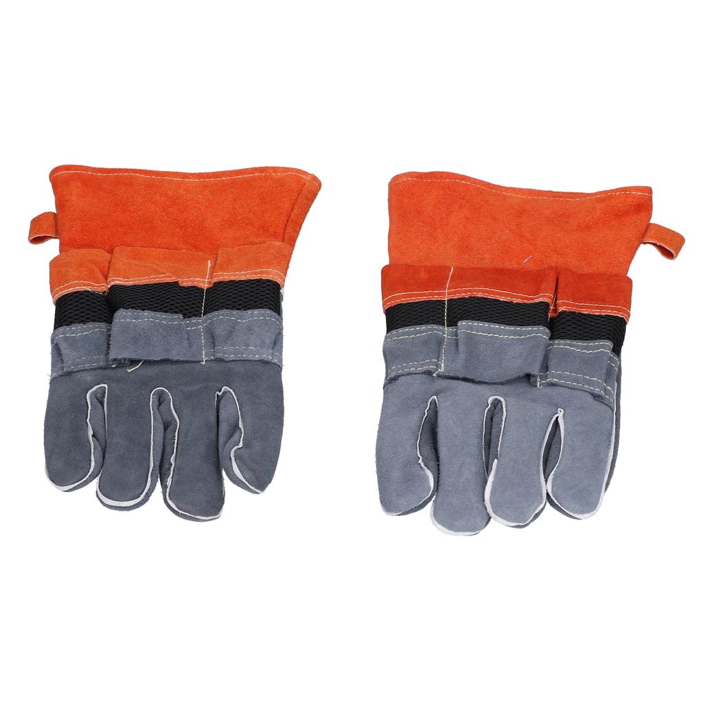 Verbrühschutzhandschuhe Rindsleder Hochtemperatur- und feuerbeständige Schutzhandschuhe für Camping Grill Mikrowelle