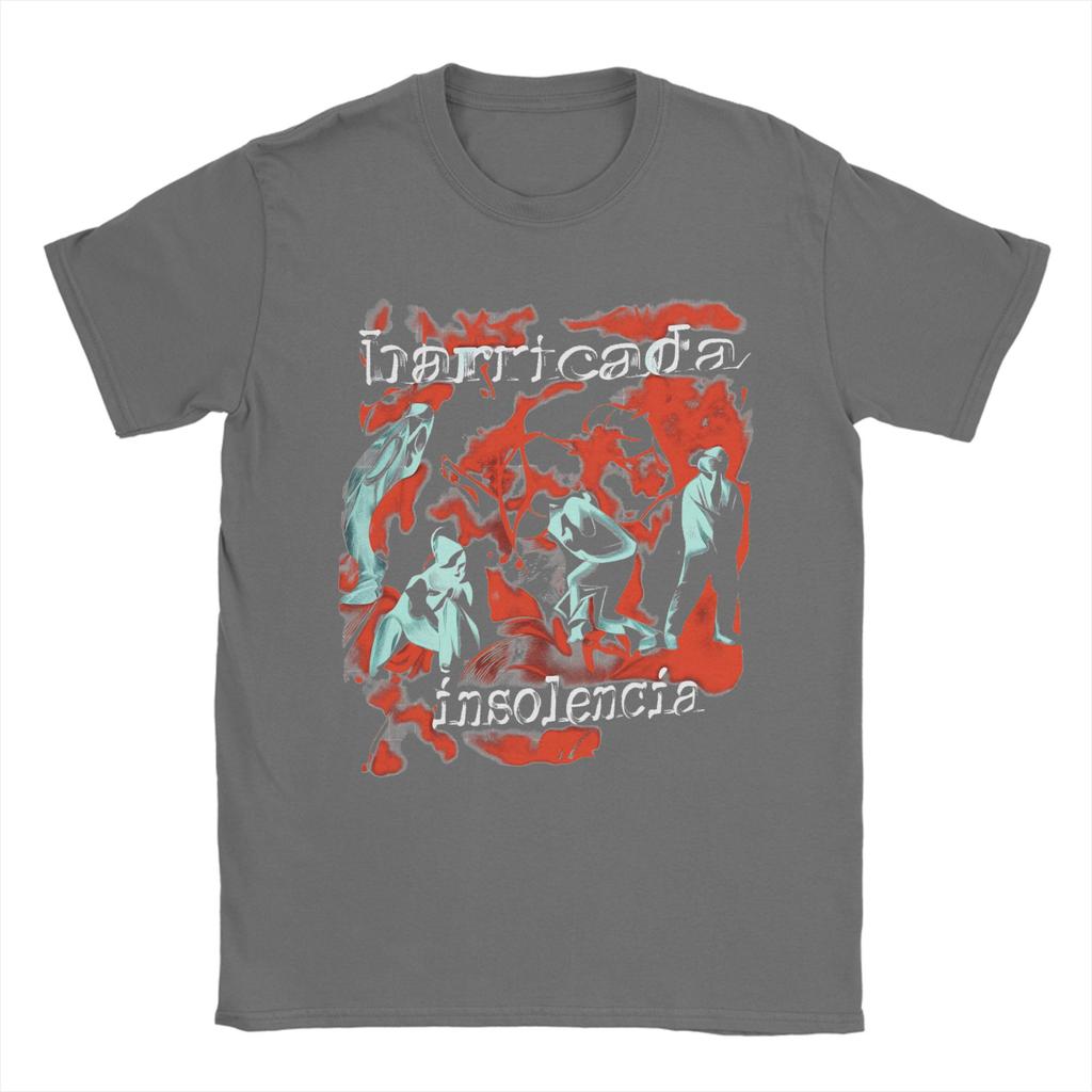 Spanish Band Barricada Art TShirt Unisex  Novelty Pure Cotton Tee Shirt Crewneck Short Sleeve T Shirts Printing Clothing
