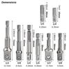 Wrench Sleeve Power Drill Socket Adapter Bits Hex Drill Nut Driver Shank 1/4 3/8 1/2 Connecting Rod Head Extension Drill Bits