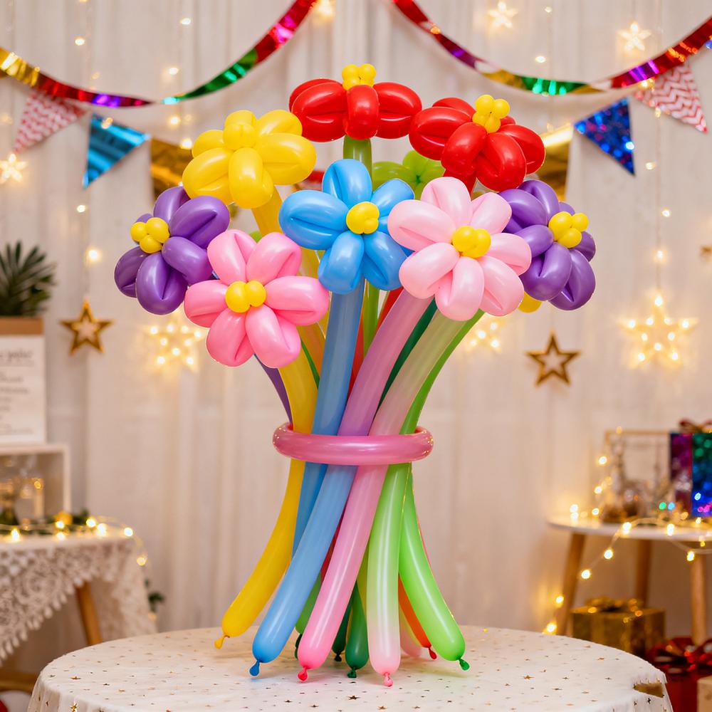 50/100 stuks 1,5g Hoge Elasticiteit Lange Ballonnen Magische Ballon Kleur Latex Ballonnen DIY Opblaasbare Ballon Verjaardag Feest Decoratie