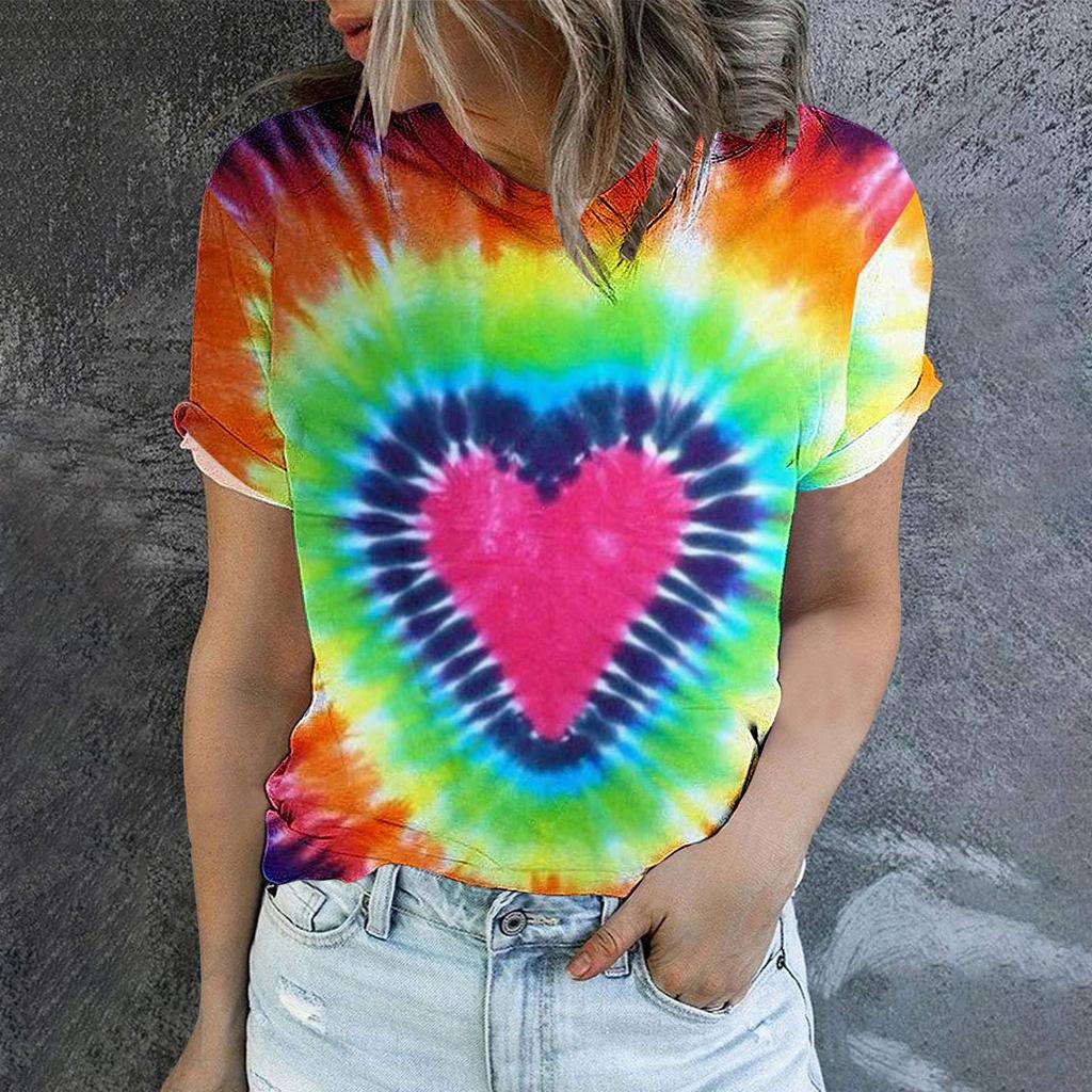 2023 Grenzüberschreitendes Sommer Herren Rundhals Kurzarm T-Shirt Liebe Damen 3D T-Shirt Digitaldruck Kurzarm Top