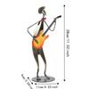 Matte Musician Sculpture Black Iron Figurine Statues Desktop Ornament  Living Room