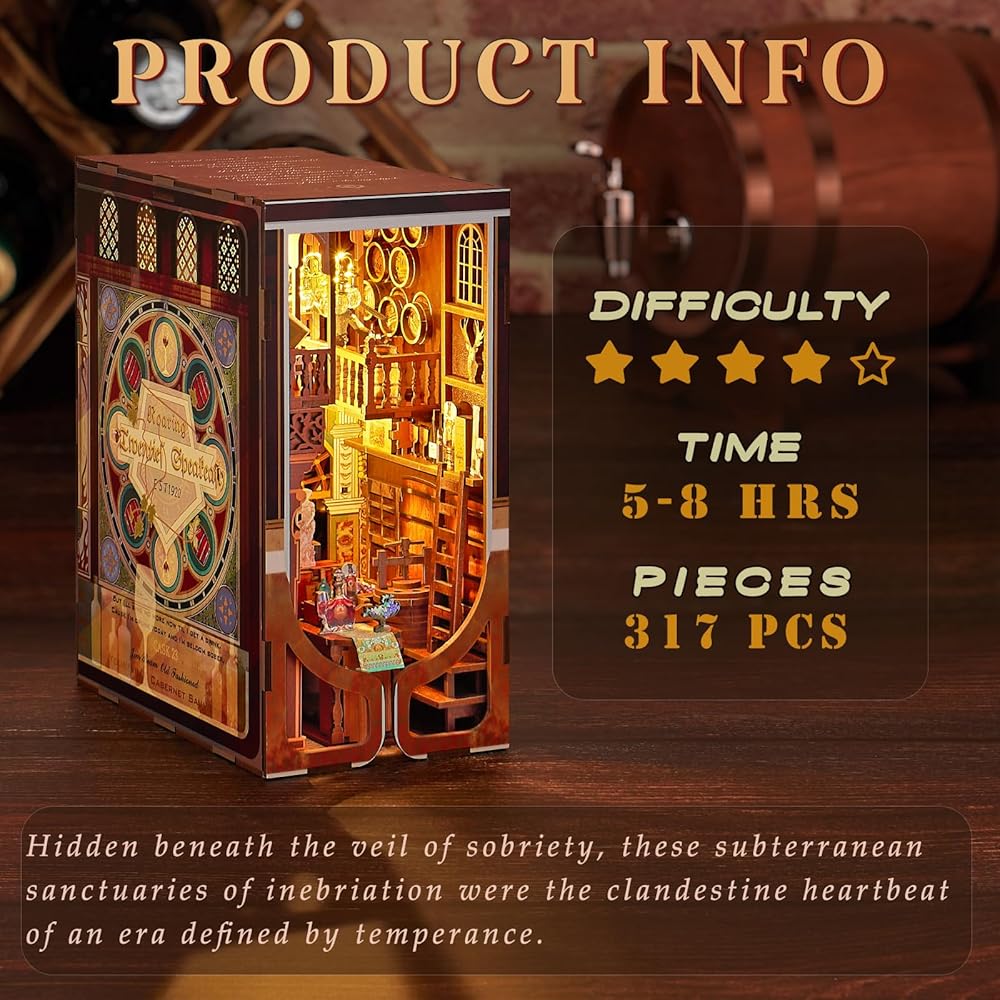 MiniCity DIY Book Nook Kit 3D Miniature House with LED Decoration for Teens and Adults