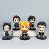 10pcs/set Anime Kamado Tanjirou Q Version Tomioka Giyuu Kyoujurou Sitting Model Muichirou Kanroji Figure Toy