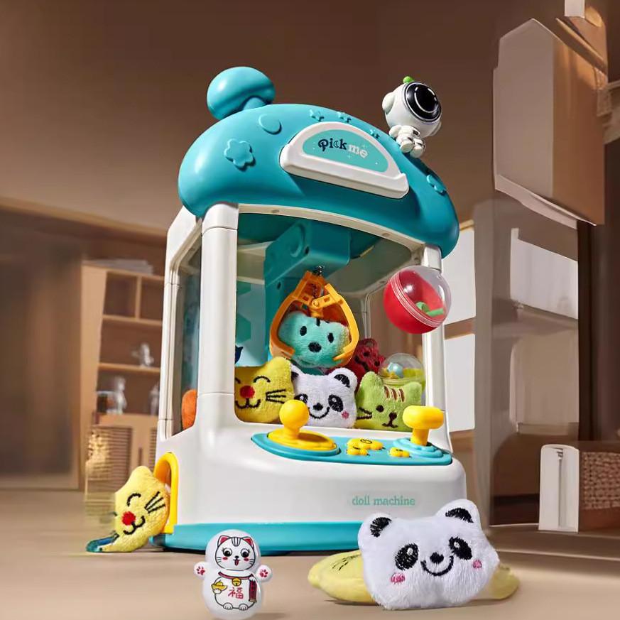 Colorful Mini Coin Operated Claw Machine Toy For Kids With Adorable Plush Toys And Capsules