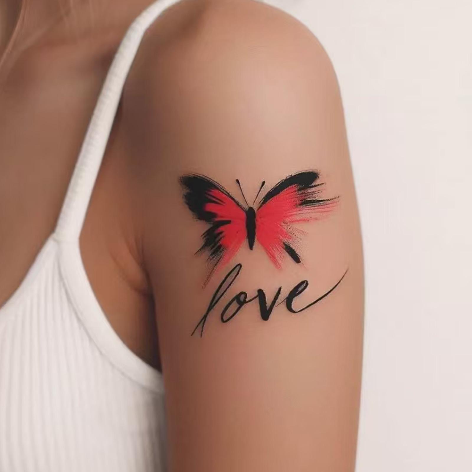 Glow Makeup Unisex Premium Sense Simple Vintage Y2k Butterfly Love Alphabet Hottie Arm Tattoo Sticker