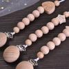Baby Beech Wood Pacifier Clip Hand Ring Set Wooden Round Bead Soother Nipple Chain For Nursing Toy Infant Teether Teething Chain
