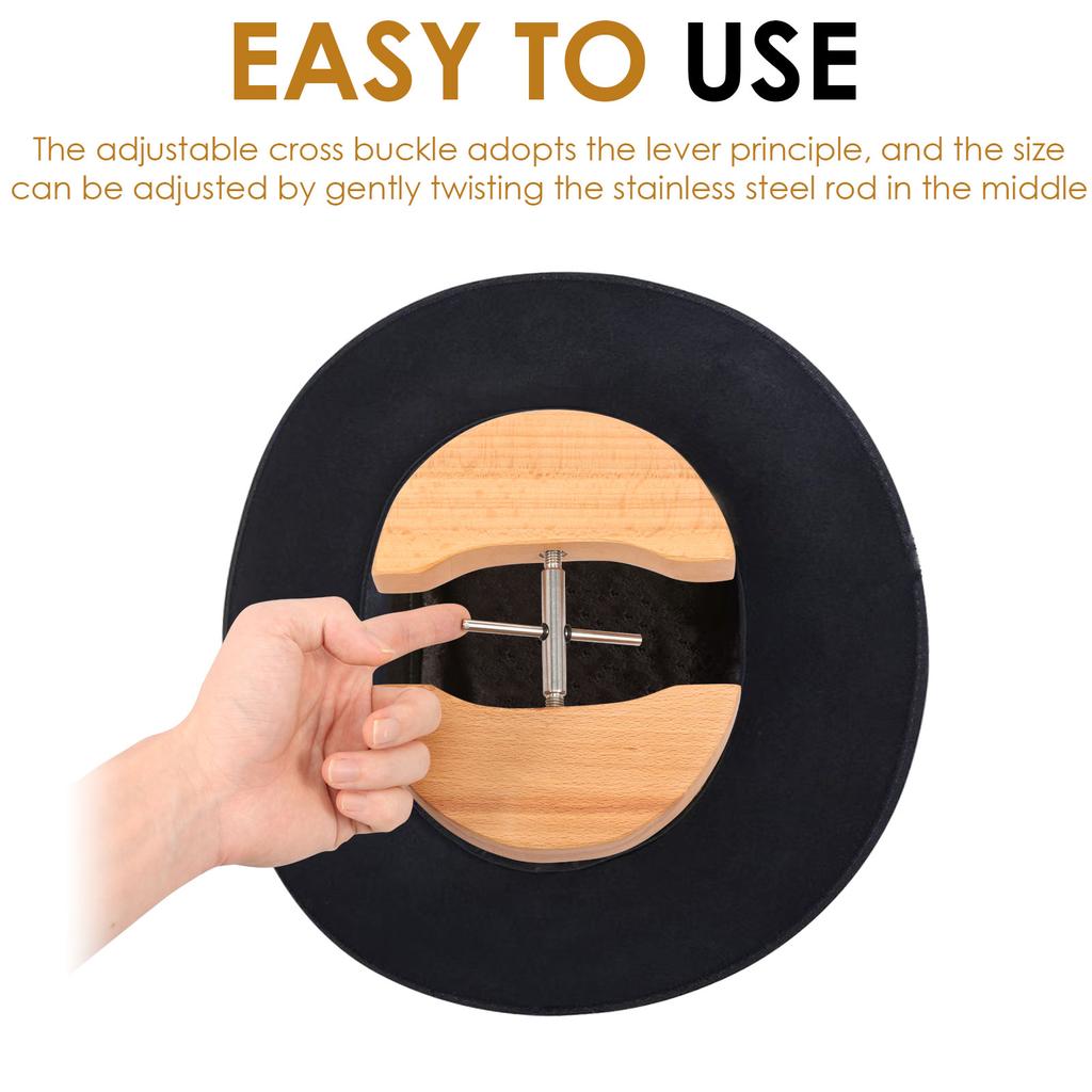 Hat Stretcher for Fitted Hat Adjustable Wooden Jack Shaper for Cowboy and Baseball Cap Fedora Present for Friend Hat Stretcher