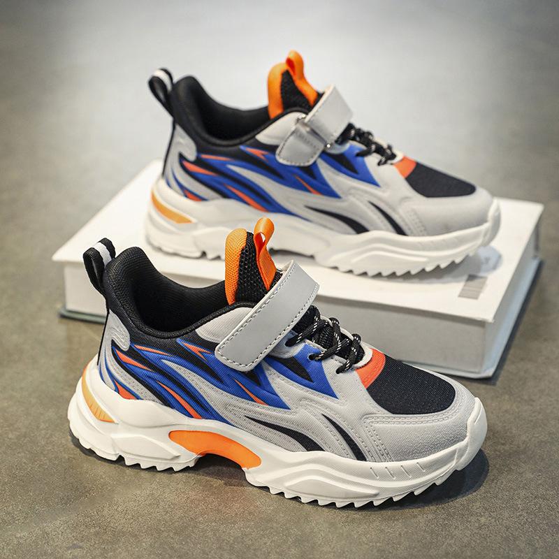 Children's Sports Shoes Boys' Autumn New Velcro Waterproof Running Shoes