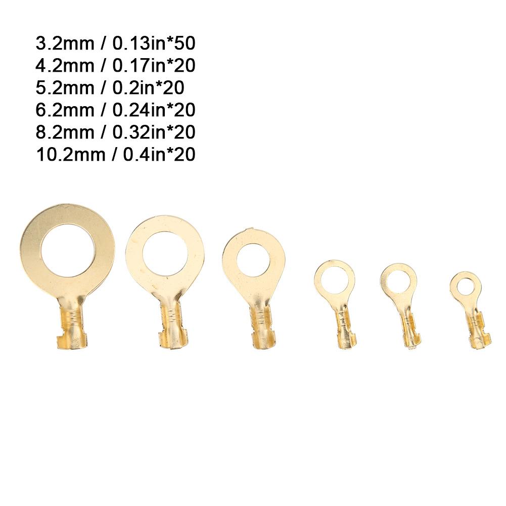 150 STÜCK Ringklemmen Messing Kabelverbinder Verdrahtungszubehör Elektrische Teile Schwer entflammbar