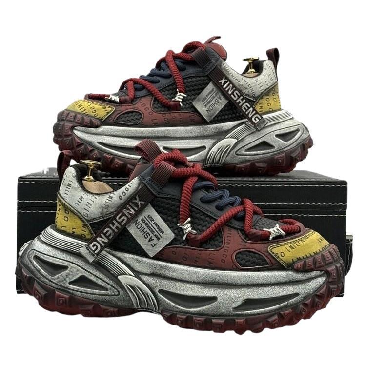 2025 European Men's High-End Trendy Dad Shoes - Autumn Casual, Height-Increasing Sports Style