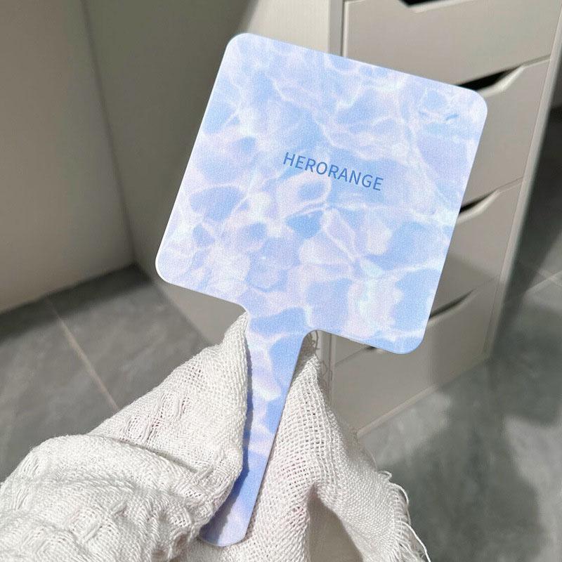 

Зеркало с волновым узором, квадратное, мини-ручное, настольное, косметическое, зеркало для макияжа, переносное, для путешествий, для сумочки