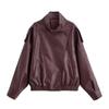 European and American style autumn and winter new fashion temperament women's clothing lychee pattern leather jacket
