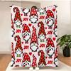 Merry Christmas Blanket Christmas Tree Gingerbread Man Red Flannel Blanket for New Year Christmas Gift for Family Nana Mon Dad