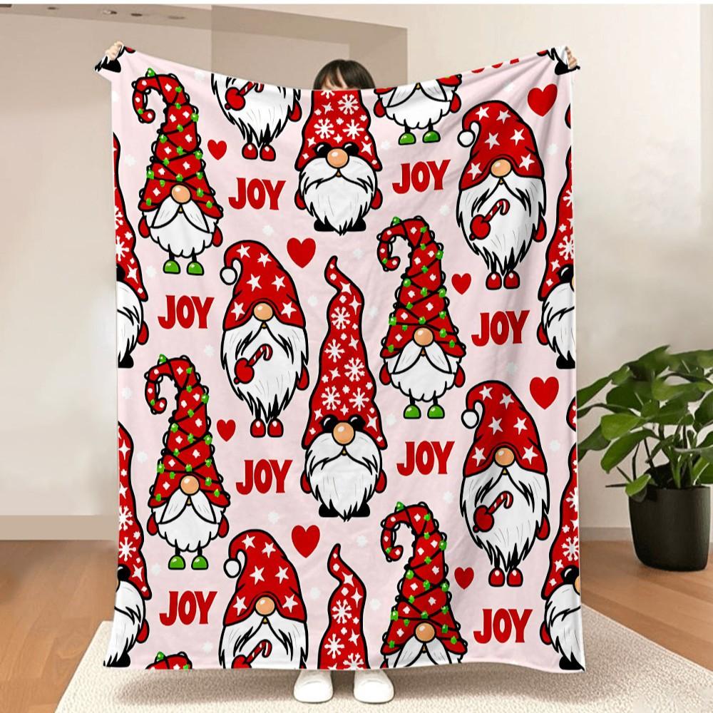 Merry Christmas Blanket Christmas Tree Gingerbread Man Red Flannel Blanket for New Year Christmas Gift for Family Nana Mon Dad