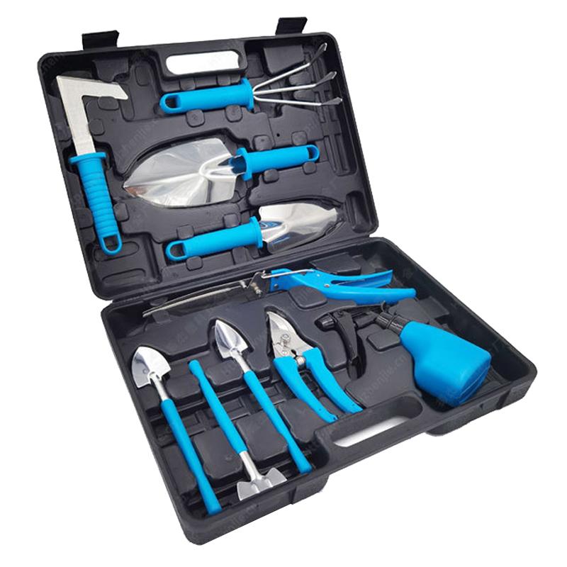 

DIY 10 шт. набор садовых инструментов из нержавеющей стали, подарочный набор садовых ручных инструментов, нескользящий эргономичный синий