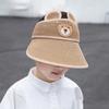 Summer Breathable Kid Sun Hat Wide Brim Cartoon Bear Sunshade Outdoor Activities