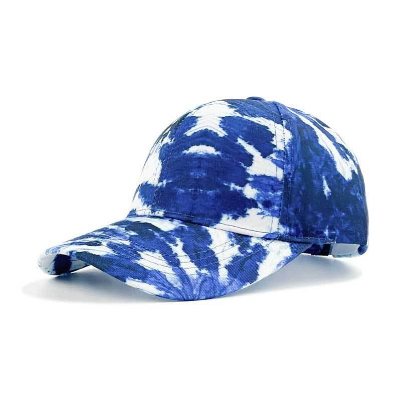 Dye Tie Print Baseball Cap Hip Hop Color Block Graffiti Visor Hat Protection Sun