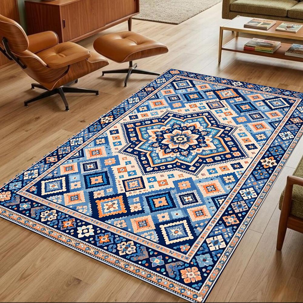 Elegant Floral Pattern Design Non-Slip Home Carpet Design for Office Decor Living Room Bedroom Gift