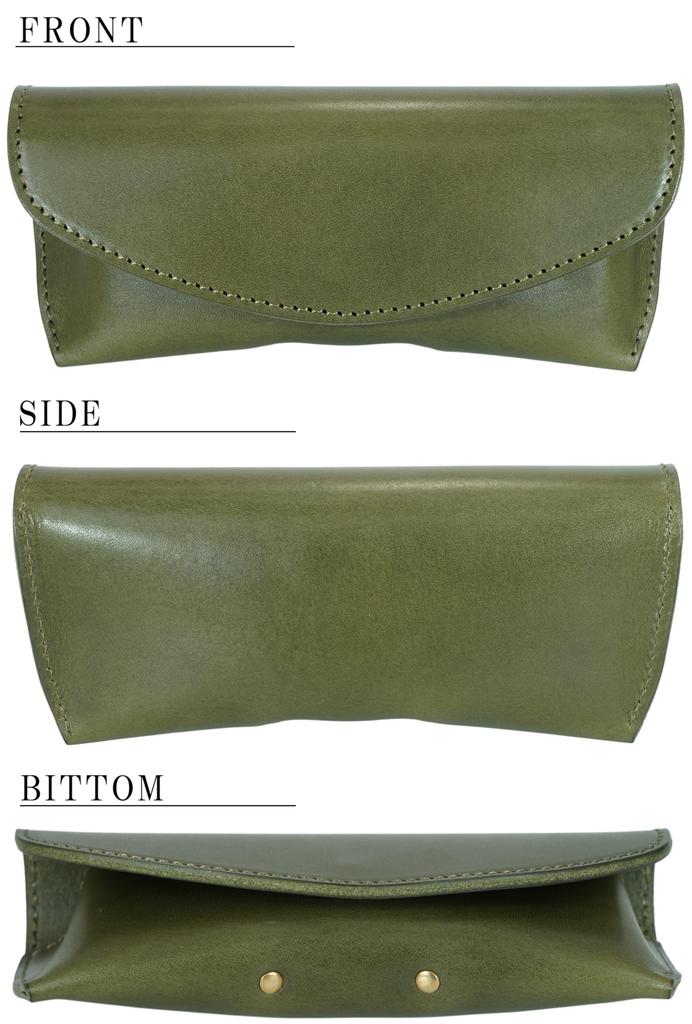 Green Tochigi Leather Eyeglass Made in Eyeglass Sunglasses for Men and Genuine Tanned Brand Includes Microfiber Eyeglass Product Case, Japan, Soft,