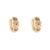 Colorful Zirconia Daisy Stud & Ear Clip Set: Women's Sunflower Earrings