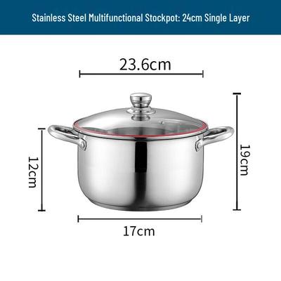 Wutuo Non-stick 24cm Stainless Steel Soup & Steamer Pot