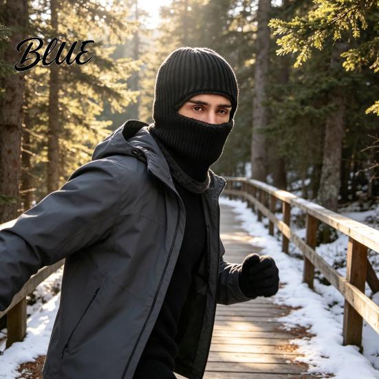 Lightweight Winter Cap Men Knit Hooded Scarf Hat Warm Balaclava Hood for Cold Weather Hat Weather Windproof Neck Warmer Skull Outdoor Cycling