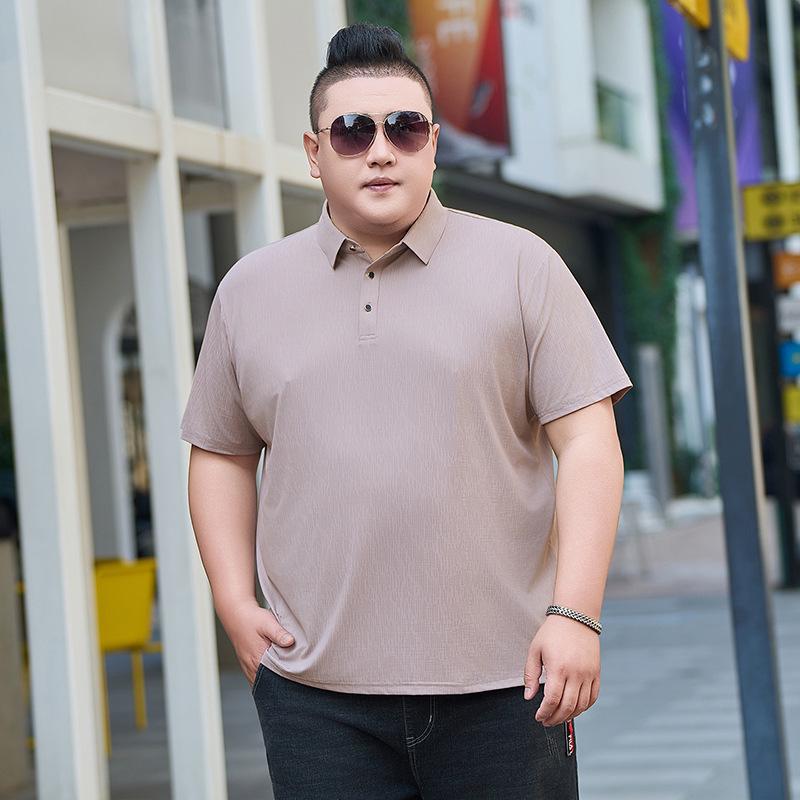 Großherren Übergröße Sommer Poloshirt - Locker Kurzarm Kragen Arbeitshemd