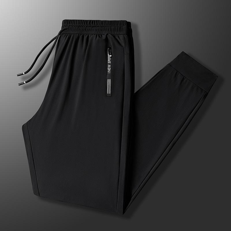 Pantaloni de sport supradimensionați de vară pentru bărbați Pantaloni lungi din mătase de gheață cu grăsime adăugată și pantaloni casual supradimensionați subțiri cu uscare rapidă pentru bărbați