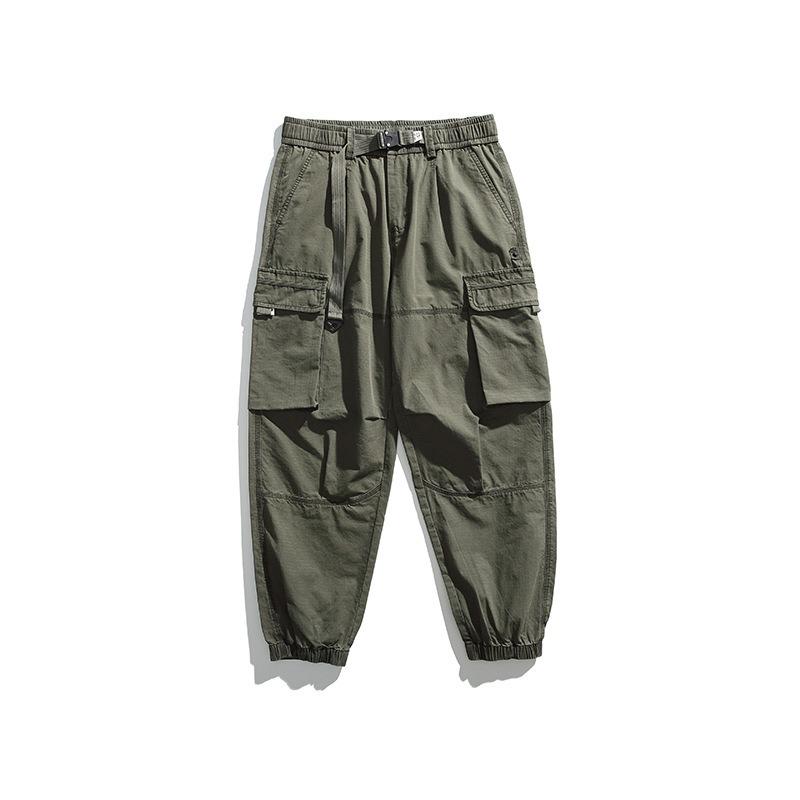Multi-pocket Overalls Men's High-end Sense Ruffian Handsome Trendy Pants Men's Loose Casual Men's Trousers Tied Feet Men's Clothing