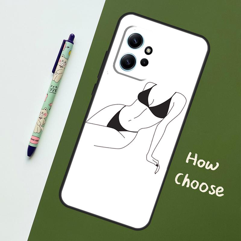 Woman Body Line Art Case For Xiaomi Redmi Note 13 11 10 12 14 15 Pro Plus Cover For Redmi 15 14C 10C 13C 12C 15C