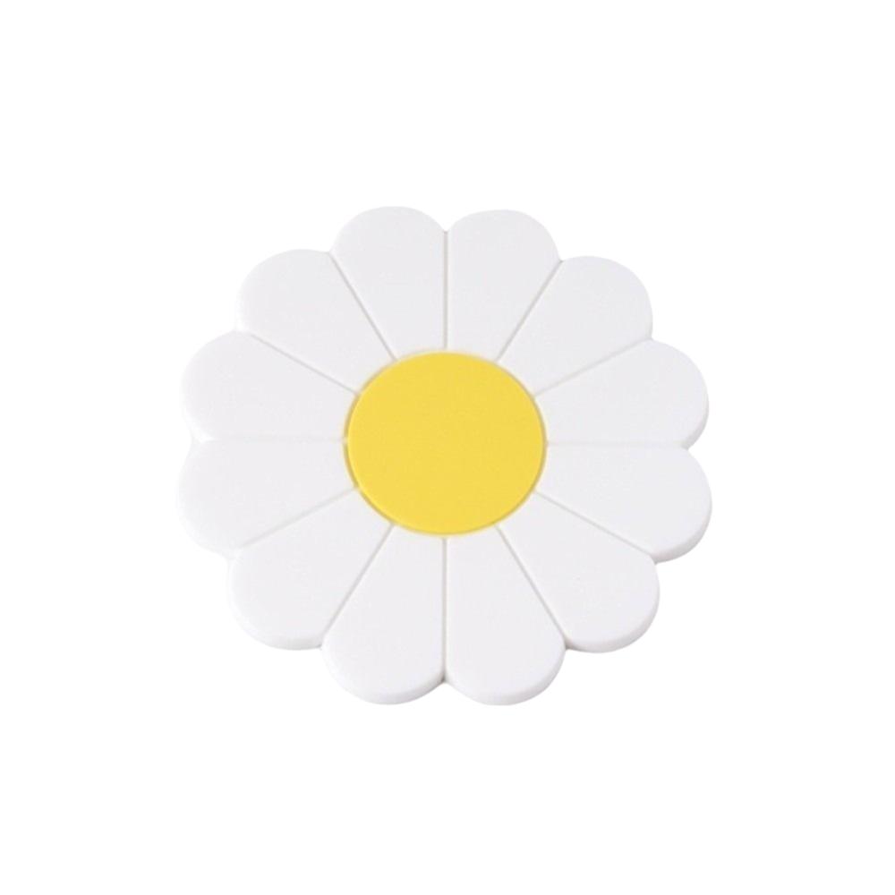 Anti-slip Cup Holder Mat Flower Cup Coaster Round Daisy Silicone Cup Pad Dining Table