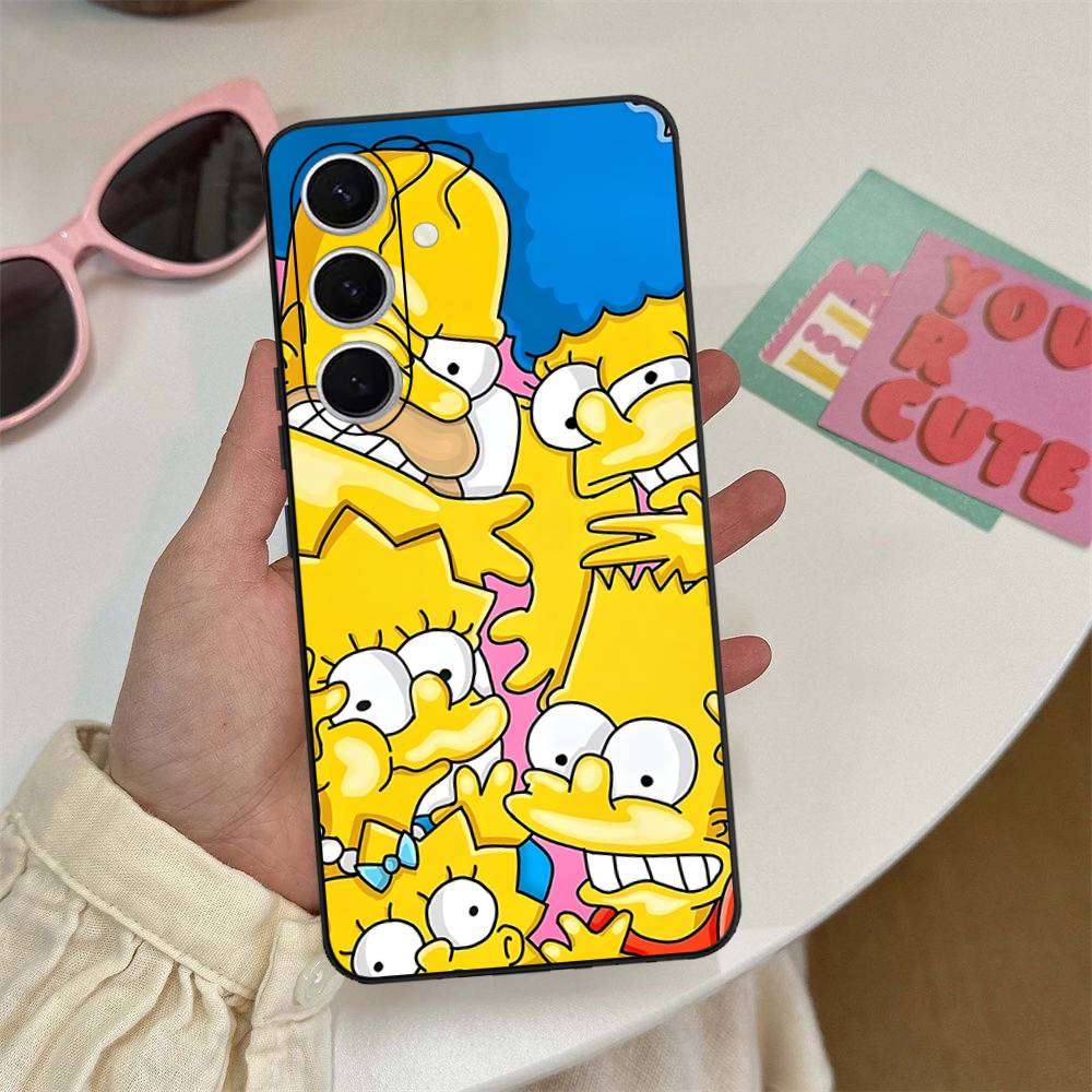 Funny Cartoon S-Simpsons Phone Case For Samsung S 24 Fe 25 Ultra Plus 20 Lite 21 30 22 23 24 22 Ultra 5G Fundas